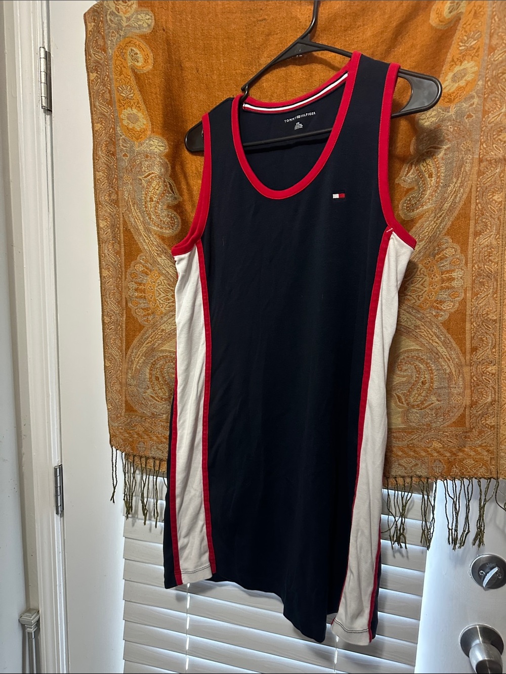 Tommy Hilfiger Navy Tank Dress with Red & White Panels